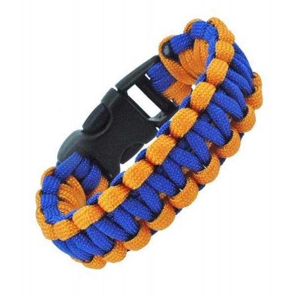 Orange and Blue Survival Bracelet - Paracord Bracelet- Para-cord Bracelet- 8 Inches - CE11D0OP1SV