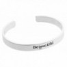 Inspirational Silver Cuff Bracelet Motivational