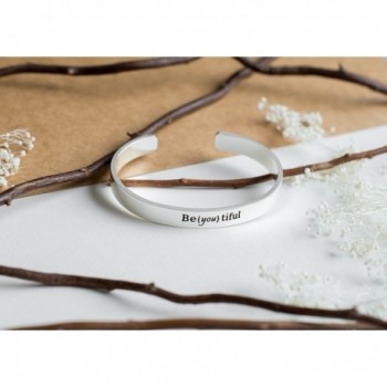 Inspirational Silver Cuff Bracelet Motivational in Women's Cuff Bracelets