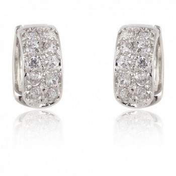 YAZILIND Dazzling Rhodium Plated Clear Round Cut Flawless Cubic Zirconia Small Hoop Earrings Women Gift - C412E0SUMMF
