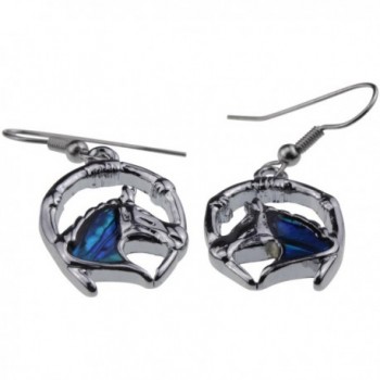 Silver Abalone Horseshoe Earrings Jewelry