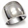 Stainless Steel Wide Polished Band Ring - CX11FB23GQJ
