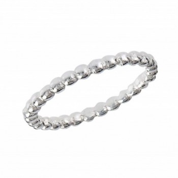 High Polish Beaded Wedding Band .925 Sterling Silver Stackable Ring Sizes 1-8 - CP182WEHOMN