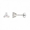 Sterling Silver Cubic Zirconia Triangle Earrings Studs 0.5 carats/pair - CH114W6BNUB