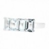 Sterling Silver Emerald Natural Aquamarine in Women's Statement Rings