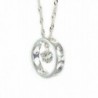 CTR Pendant Necklace - Silver-plated Ring & Cubic Zirconia Gem - Encircled in Righteousness - 17" Chain - C212FOPL29Z