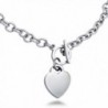 Stainless Steel High Polish Heart Charm Toggle Necklace 18 Inches - C111R0BP12B