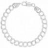 Sterling Silver Double Link Charm bracelet 8 mm medium Large Nickel Free Italy- 5/16 wide sizes 7-8 inch - CR1126WJ215