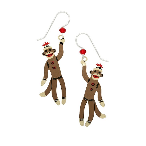 Sienna Sky Vintage Sock Monkey Earrings with Gift Box Made in USA - CB12OBBXETO