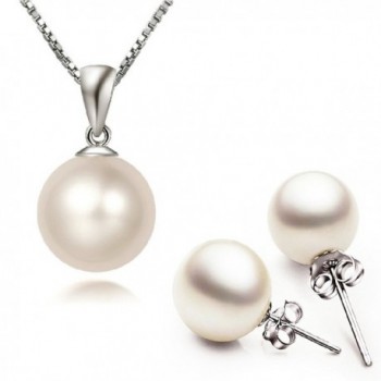 Injoy Jewelry Pendant Necklace Earrings - Faux Pearl Jewelry Set - C5182W6EYYE