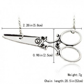 Meiligo Hairdresser Scissors Necklace Silver 1 in Women's Pendants