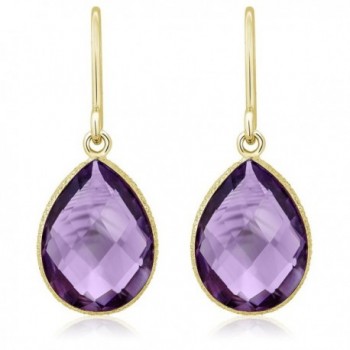 Faceted Amethyst 16x12mm Plated Earrings