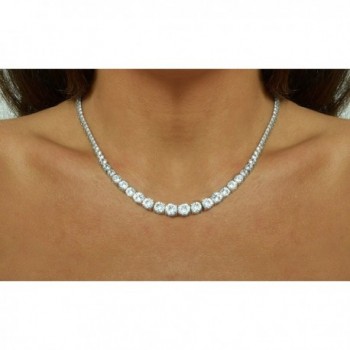 Magnificent Graduated Zirconia NYC Sterling in Women's Chain Necklaces