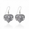 Book Club Pave Heart Earrings French Hook Clear Crystal Rhinestones - CL1240K3DND