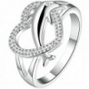 BOHG Jewelry Womens 925 Sterling Silver Plated Heart Dolphin Cute Eternity Ring Love Promise Wedding Band - CF128YXCIMJ