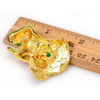 Alilang Golden Emerald Colored Rhinestones in Women's Brooches & Pins