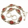 Cut Stone Jewelry ! 925 Sterling Silver Plated Red Cut CARNELIAN Bracelet 8" ! July Birthstone - C218657N8A7