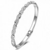 LadyColour "Never Be Apart" Silver Tone Bangle Bracelet 7" Made with Swarovski Crystals - C4184G7M3M2