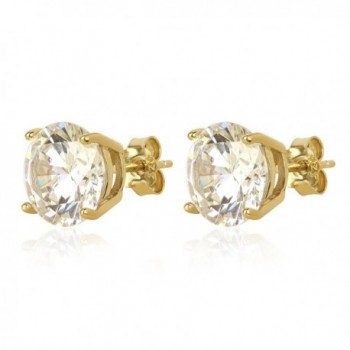 nOir Jewelry 14kt Gold Plated CZ Stud Earrings with Sterling Silver base & Highest Grade AAA CZ Stone - CR12NURI0NM