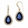 Rosemarie Collections Women's Teardrop Crystal Rhinestone Statement Drop Earrings - Gold Tone/Blue - C9185DDDSCC
