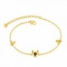 Fate Love Yellow Gold Plated Lovely Mickey Anklet Bracelet Jewelry Gift for Women and Girls - CD185RN55QH