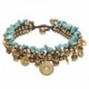 81stgeneration Women's Brass Gold Tone Simulated Turquoise Spiral Bead Ankle Anklet Bracelet- 27 cm - CJ114ZE4FMX