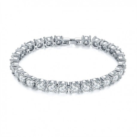 Round Cut Cubic Zirconia Tennis Bracelet for Woman and Girls Jewelry ...