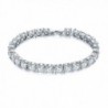 CARSINEL Round Cut Cubic Zirconia Tennis Bracelet for Woman and Girls Jewelry - White - C8182EE7995