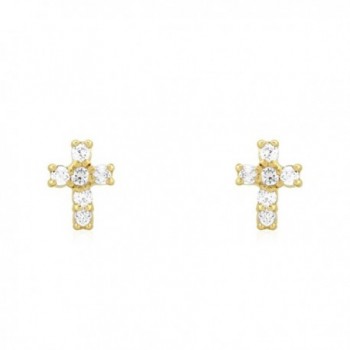 Yellow Religious Screwback Earrings 0 30Ct