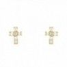 Yellow Religious Screwback Earrings 0 30Ct