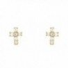 Yellow Religious Screwback Earrings 0 30Ct