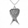 Oxidized Sterling Feather Pendant Necklace in Women's Pendants