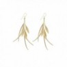 IDB Delicate Filigree Dangle Triple Feather Drop Hook Earrings - available in silver and gold tones - Gold tone - CD187WKR6OM