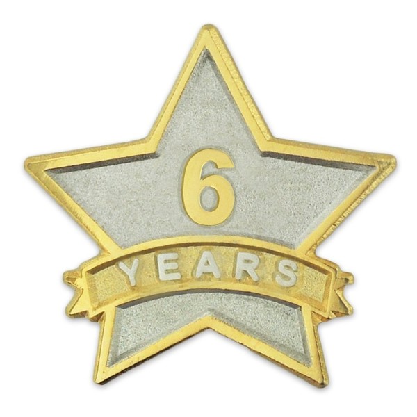 PinMart's 6 Year Service Award Star Corporate Recognition Dual Plated Lapel Pin - CP11NKC3RAV