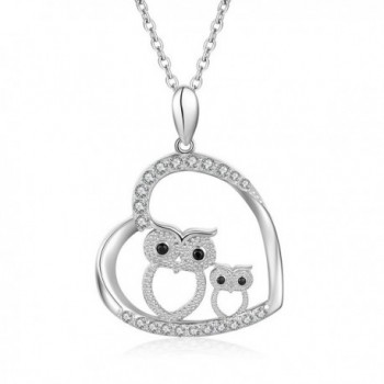 YAXING 925 Sterling Silver Crystal Owl Lover Bird Pendant Necklace 18" (Owl) - CE182AADOQI