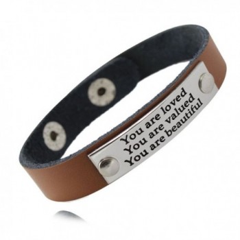 MIKINI Inspirational Motivational Wristband beautiful - Brown - CG182KND8WZ