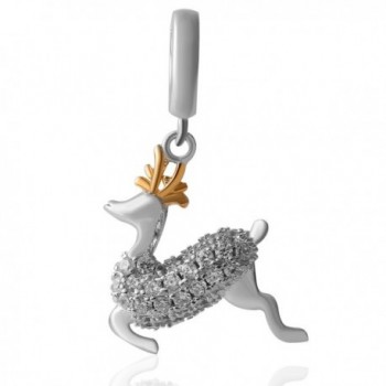 Christams Dangling Reindeer Charms Sterling - Dangle Reindeer - C812NYKPO28