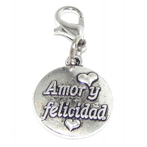 Pro Jewelry Dangling "Amor Y Felicidad Love and Happiness" Clip-on Bead for Charm Bracelet 45225 - CF11V3W526N