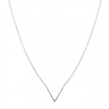 Spinningdaisy Handcrafted Brushed Metal Chevron V Necklace - CF11YGKPQPV