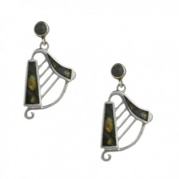 Harp Earrings Silver Connemara Marble - CR12HF4S7E1