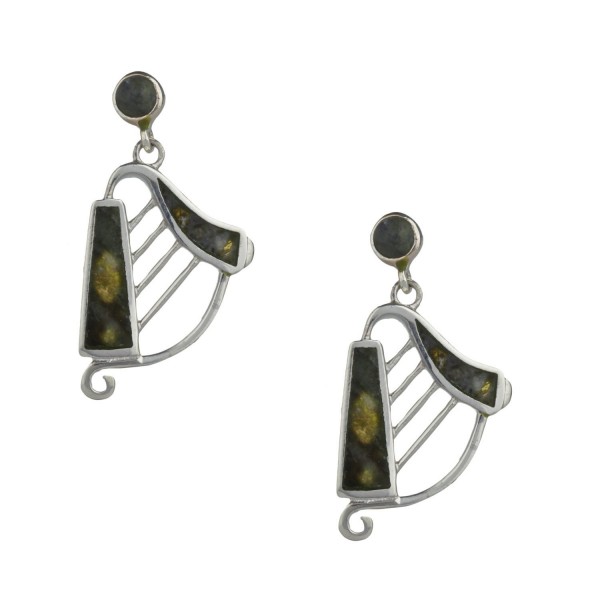 Harp Earrings Silver Connemara Marble - CR12HF4S7E1