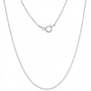 Sterling Silver Plain Pallini Bead Ball Chain Necklace 1.2mm - 5 mm Nickel Free Italy - CE111CNIUA7