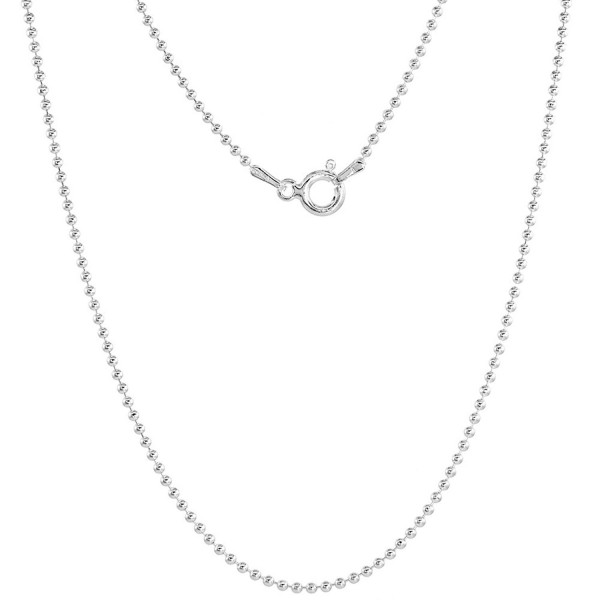 Sterling Silver Plain Pallini Bead Ball Chain Necklace 1.2mm - 5 mm Nickel Free Italy - CE111CNIUA7