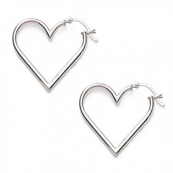Sterling Silver Heart Tubular Earrings