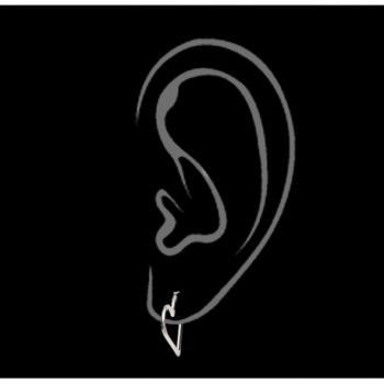 Sterling Silver Heart Tubular Earrings in Women's Hoop Earrings