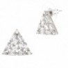 Buyless Fashion Hypoallergenic Surgical Steel Triange Stud Earrings In Gift Box - White - CE188T6ATTQ