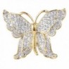 EVER FAITH Gold-Tone Austrian Crystal Dazzling Double Layer Wing Butterfly Brooch Pin Clear - CV12EFUQHR7