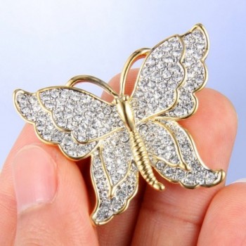 EVER FAITH Gold Tone Austrian Butterfly