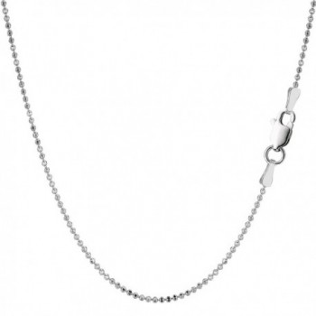 Sterling Silver Rhodium Plated Bead Chain Necklace- 1-2mm - C611590MY9D