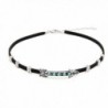 Sujarfla Women Gothic Alloy Arrow Choker Necklace with Turquoise Inlay - silver - CT183CD355N